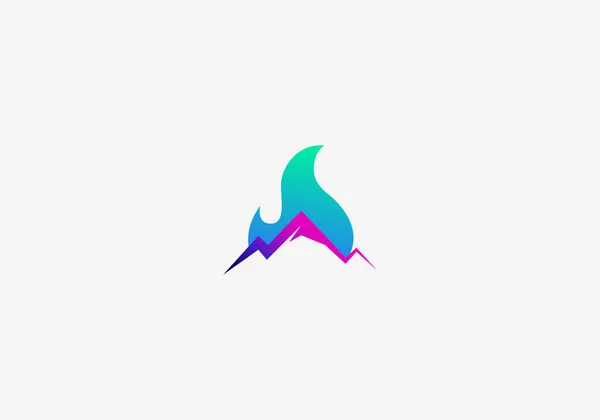 Logo Summit Oheň Moderní Minimalistický Technologie Obchod Upravitelná Barva — Stockový vektor