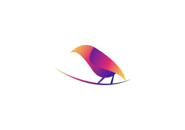 Πολύχρωμο Πουλί Λογότυπο Μινιμαλιστικό Μοντέρνο Απλό Επεξεργάσιμο Χρώμα — Διανυσματικό Αρχείο