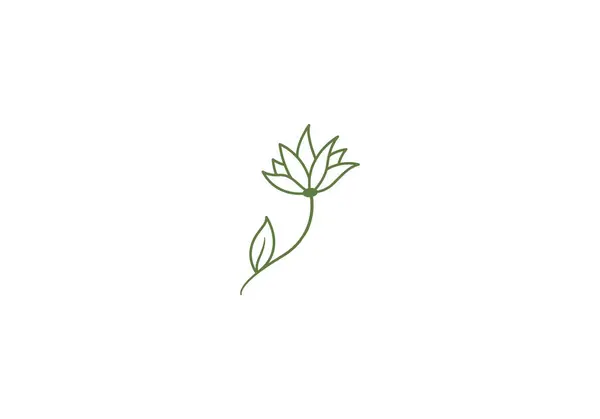Logo Flower Brach Minimalist Modern Logo Line Editable Color — Stock Vector