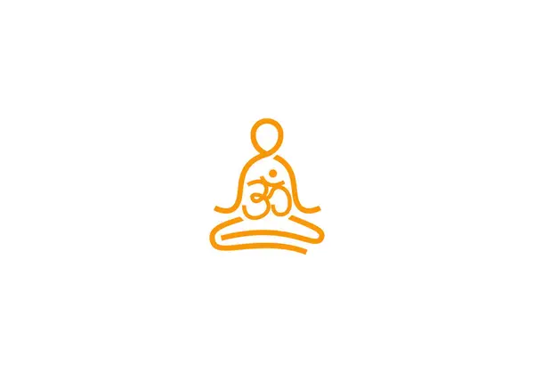 Logo Pessoas Meditação Minimalista Moderna Linha Logo Cor Editável —  Vetores de Stock