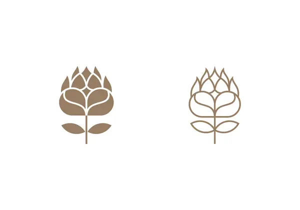 Logo Protea Květ Feminismus Minimalistický Moderní Logo Linka Upravitelná Barva — Stockový vektor