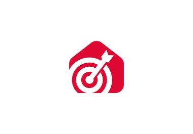 Logo Home and Target Arrow, Minimalist ve Modern Logo Şablonu Premium. Düzenlenebilir Dosya