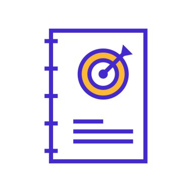 Simge Defteri ve Hedefleme, tek simge, düz çizgi rengi doldurulmuş ve Renkli Simge