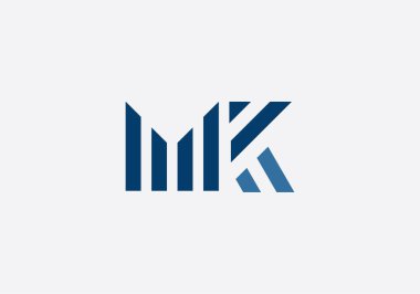 Logo Mektup Baş harfleri M ve K, Monogram, İnşaat, Müteahhit, Mimarlık, Binalar Konsepti. Düzenlenebilir Renk
