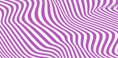 70 'lerin havalı hippi geçmişleri. Şekil değiştirilmiş optik illüzyon dalgası arka planı. Dalgalanma efekti çizgili çizgi yapısı.