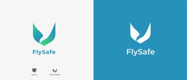 Logo minimalist Kartal ya da kuş kalkan şekli ile koruma ve özgürlük, logo güvenliği, güvenlik, siber, ağ ve teknoloji, uçuş, seyahat logosu tasarımı. Düzenlenebilir dosya