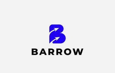 Logo Arrow ve Harf B, şablon tasarım fintech, teknoloji, ok, büyüme ve sembol ikonu. Düzenlenebilir dosya