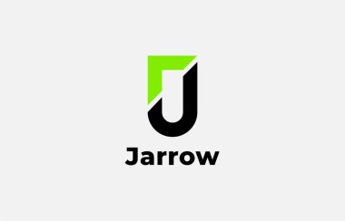 Logo Arrow ve Harf J, Şablon Yaratıcı Tasarım Fintech, teknoloji, ok, büyüme ve sembol simgesi ikonu. Düzenlenebilir dosya