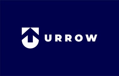Logo Arrow ve Harf U, Yaratıcı Tasarım Fintech, teknoloji, ok, büyüme ve yükseltme sembolleri ikonu. Düzenlenebilir dosya