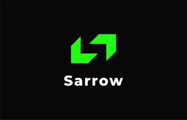 Logo Arrow ve S harfi, şablon tasarım fintech, teknoloji, ok, büyüme ve sembol ikonu. Düzenlenebilir dosya