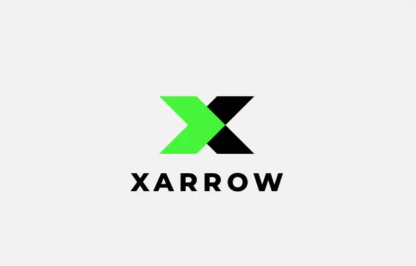 Logo Arrow ve Harf X, şablon tasarım fintech, teknoloji, ok, büyüme ve sembol ikonu. Düzenlenebilir dosya