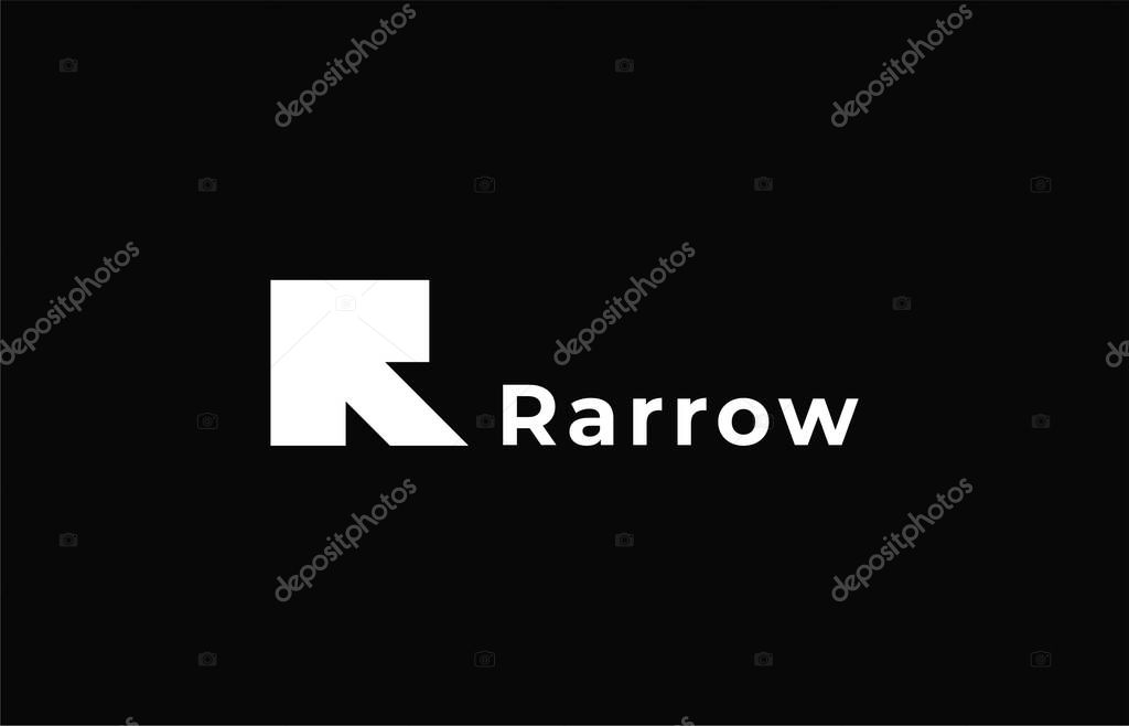 Logo Arrow and Letter R, Template creative design fintech, technology, arrow, growth and increase symbols icon. Editable fil