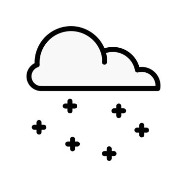 İkon Noel bulutu kar yağıyor, kış bayramı sembolü Eleen