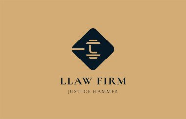 Logo L harfi ve hukuk, adalet, hukuk firması, avukat. Düzenlenebilir dosya
