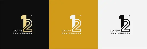 12. logo, 12. yıl dönümünüz kutlu olsun, kutlama, doğum günü, selamlama ve davetiye için yaratıcı tasarım şablonu. Düzenlenebilir dosya