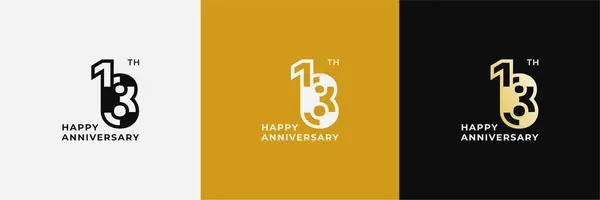 stock vector Logo 18th, 18 years happy anniversary, Creative design template for celebration, birthday, greeting and invitation. Editable fil