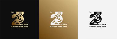 Logo 23th, 23 years happy anniversary, Creative design template for celebration, birthday, greeting and invitation. Editable fil clipart