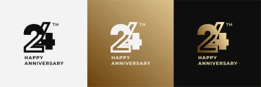 Logo 24, mutlu yıl dönümleri, kutlama, doğum günü, selamlama ve davetiye için yaratıcı tasarım şablonu. Düzenlenebilir dosya