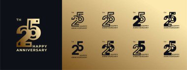 Logo 25, 21-29, mutlu yıl dönümleri, kutlama, doğum günü, selamlama ve davetiye için yaratıcı tasarım şablonu. Düzenlenebilir dosya