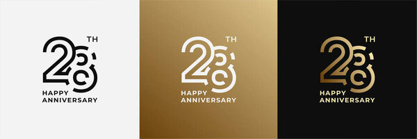 Logo 28th, 28 years happy anniversary, Creative design template for celebration, birthday, greeting and invitation. Editable fil