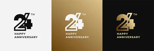 Logo 24, mutlu yıl dönümleri, kutlama, doğum günü, selamlama ve davetiye için yaratıcı tasarım şablonu. Düzenlenebilir dosya