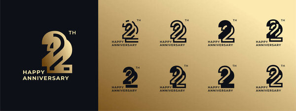 Логотип 22th, 21th-29th, 21-29 years happy anniversary, Creative design template for celebration, birthday, greeting and invitation. Стол Фил