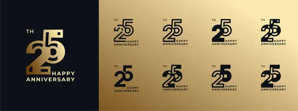 Logo 25, 21-29, mutlu yıl dönümleri, kutlama, doğum günü, selamlama ve davetiye için yaratıcı tasarım şablonu. Düzenlenebilir dosya