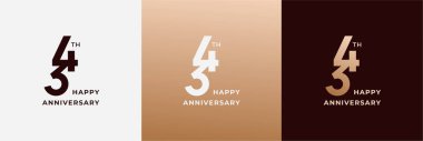 Logo 34th, 34 years happy anniversary, Creative design template for celebration, birthday, greeting and invitation. Editable fil clipart