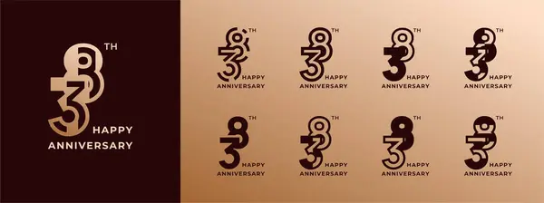 stock vector Logo 38th, years happy anniversary gold, Creative design template for celebration, birthday, greeting and invitation. Editable fil