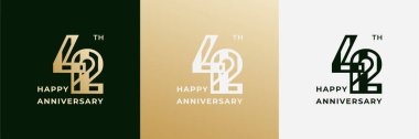 Logo 42th, 42 years happy anniversary, Creative design template for celebration, birthday, greeting and invitation. Editable fil clipart