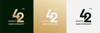 Logo 42th, 42 years happy anniversary, Creative design template for celebration, birthday, greeting and invitation. Editable fil clipart