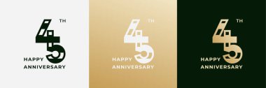 Logo 45th, 45 years happy anniversary, Creative design template for celebration, birthday, greeting and invitation. Editable fil clipart