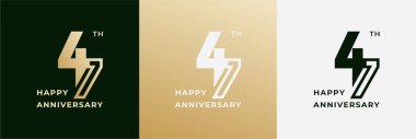 Logo 47th, 47 years happy anniversary, Creative design template for celebration, birthday, greeting and invitation. Editable fil clipart