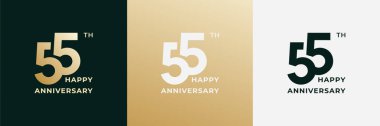 Logo 55th, 55 years anniversary, Creative design for celebration, birthday, greeting and invitation. Editable file clipart