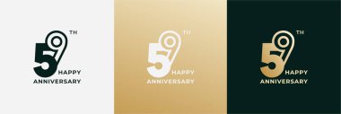 Logo 59th, 59 years anniversary, Creative design template for celebration, birthday and invitation. Editable file clipart