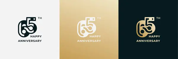 stock vector Logo 65th, 65 years happy anniversary, Creative design template for celebration, birthday, greeting and invitation. Editable fil