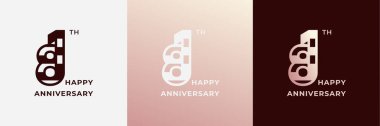 Logo 81th, 81 years happy anniversary, Creative design template for celebration, birthday, greeting and invitation. Editable fil clipart