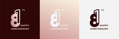 Logo 81th, 81 years happy anniversary, Creative design template for celebration, birthday, greeting and invitation. Editable fil clipart