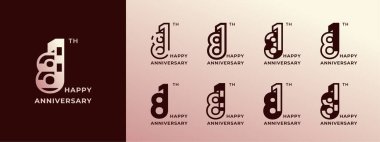 Logo 81th, years happy anniversary gold, Creative design template for celebration, birthday, greeting and invitation. Editable fil clipart