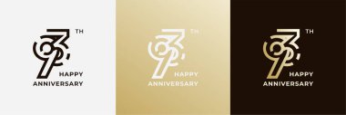 Logo 93th, 93 years happy anniversary, Creative design template for celebration, birthday, greeting and invitation. Editable fil clipart