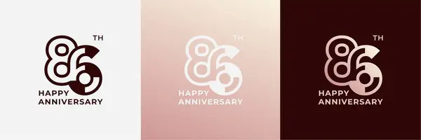 stock vector Logo 86th, 86 years happy anniversary, Creative design template for celebration, birthday, greeting and invitation. Editable fil