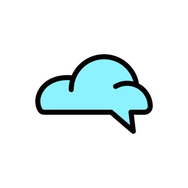 Simge Çizgisi Renkli Bulut Sohbeti. Çizgi doldurma renk biçimi.