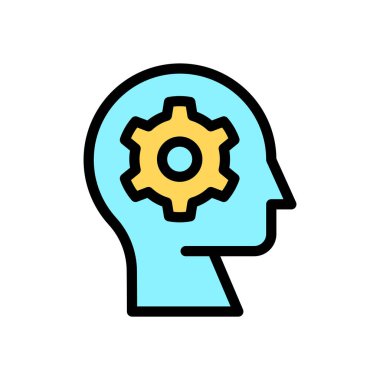 Kafada ya da beyinde simge çizgisi kıyafeti ayarlanıyor. Çizgi doldurma renk biçimi.