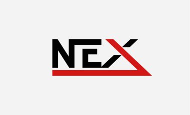 X harfinde Arrow 'lu Logo Nex. Monogram minimalist ve modern tasarım
