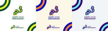 Logo Years Modern Line Colorful 23th, 23th Happy Anniversary with Colorful Line Stack, Minimalist and Modern. clipart