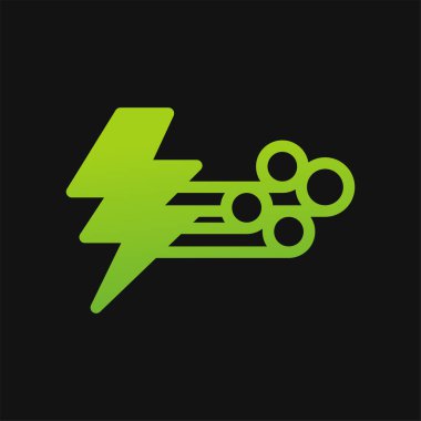 Rüzgar ve cıvata simgesi rengi, serbest enerji, ekoloji, yenilenebilir ve yeşil enerji kavramı. Gradyan renk simgesi ile somut.