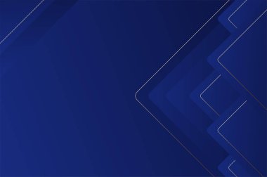 Lüks Mavi Yuvarlak Piramit veya altın çizgili üçgen şekilli arka plan. Modern ve zarif kavramlı soyut geometri arkaplanı.