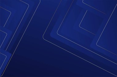 Lüks mavi yuvarlak dikdörtgen şekilli altın çizgili arka plan. Modern ve zarif kavramlı soyut geometri arkaplanı.