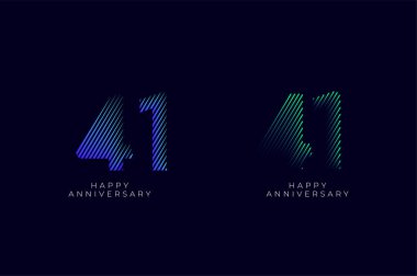 Dioagonal Line Stripes Speed Gradient Colorful 41th, 41th Happy Anniversary with diagonal Line movement,Tech, Line pattern concept. clipart