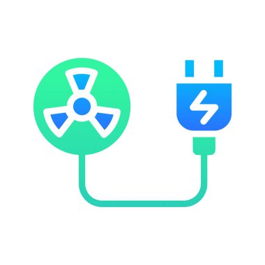 Simge Düz Gradyan nükleer enerji ve fiş şarjı. Yenilenebilir enerji, ekoloji ve enerji alternatifi. Gradyan Renkli simge konsepti